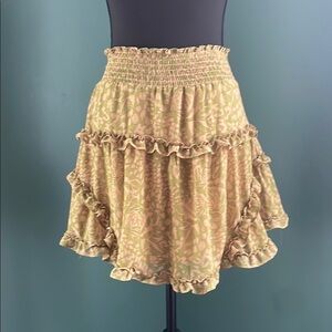 URBAN OUTFITTERS
Uo Jessa Chiffon Ruffle Mini Skirt In Green Multi s